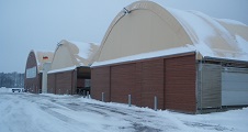 Tensioned membrane buildings are strong enough to bear heavy snow falls