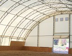 Tensioned membrane buildings can have arched roofs