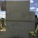 Rear of block hit by 30mm shell