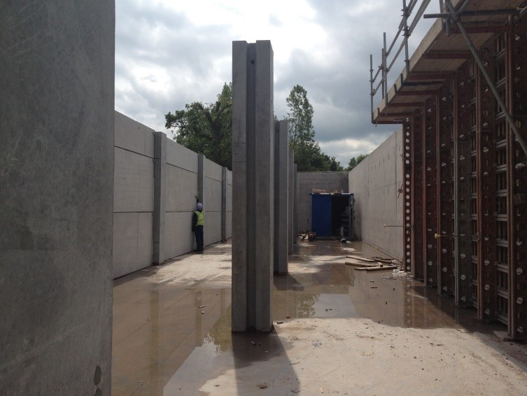 Picture of Pre-cast concrete posts at Rushmoor sewage works